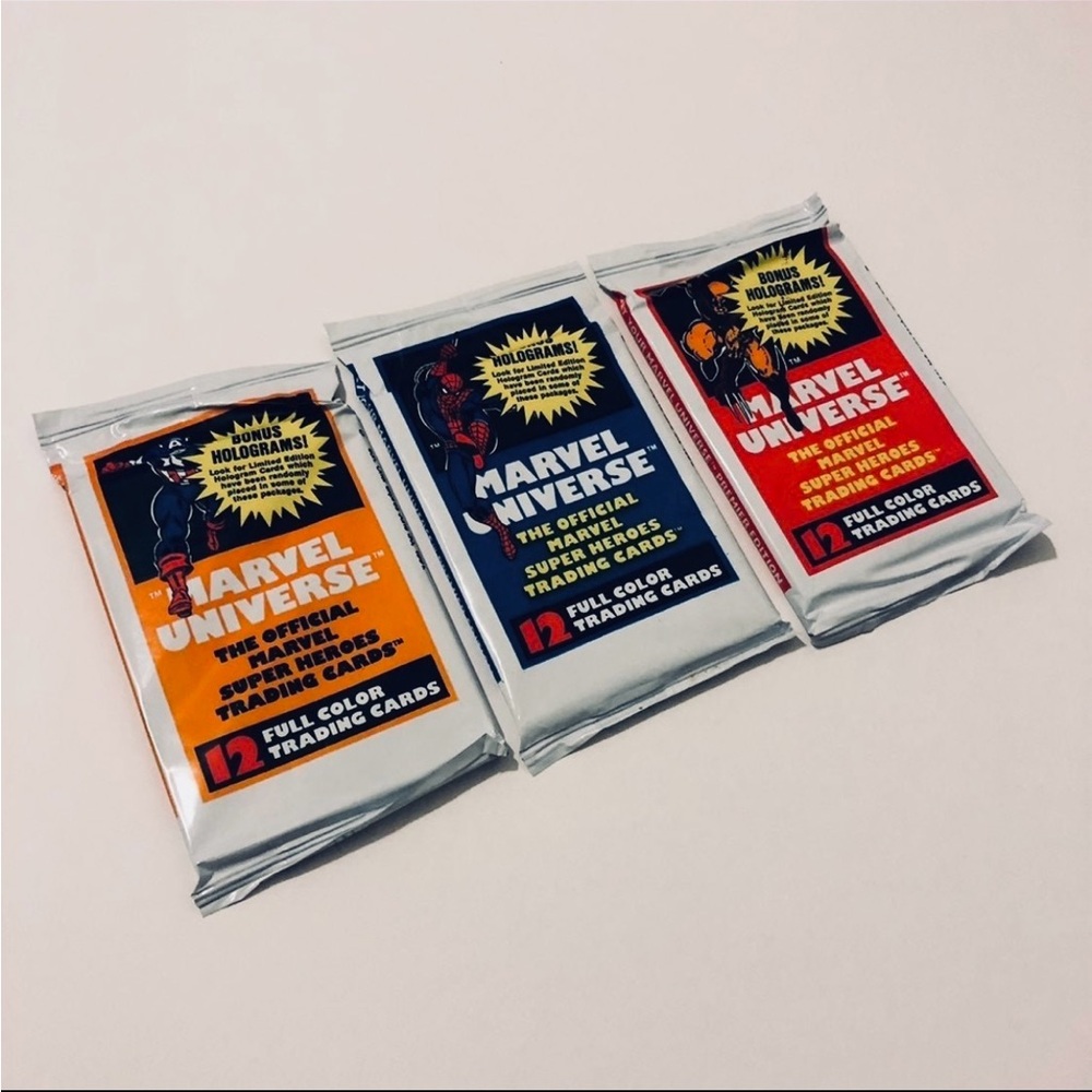 3 Packs - 1990 Marvel Universe Trading Cards